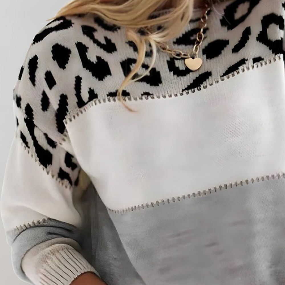 CHARLOTTE | LEOPARD PRINT CASUAL SWEATER
