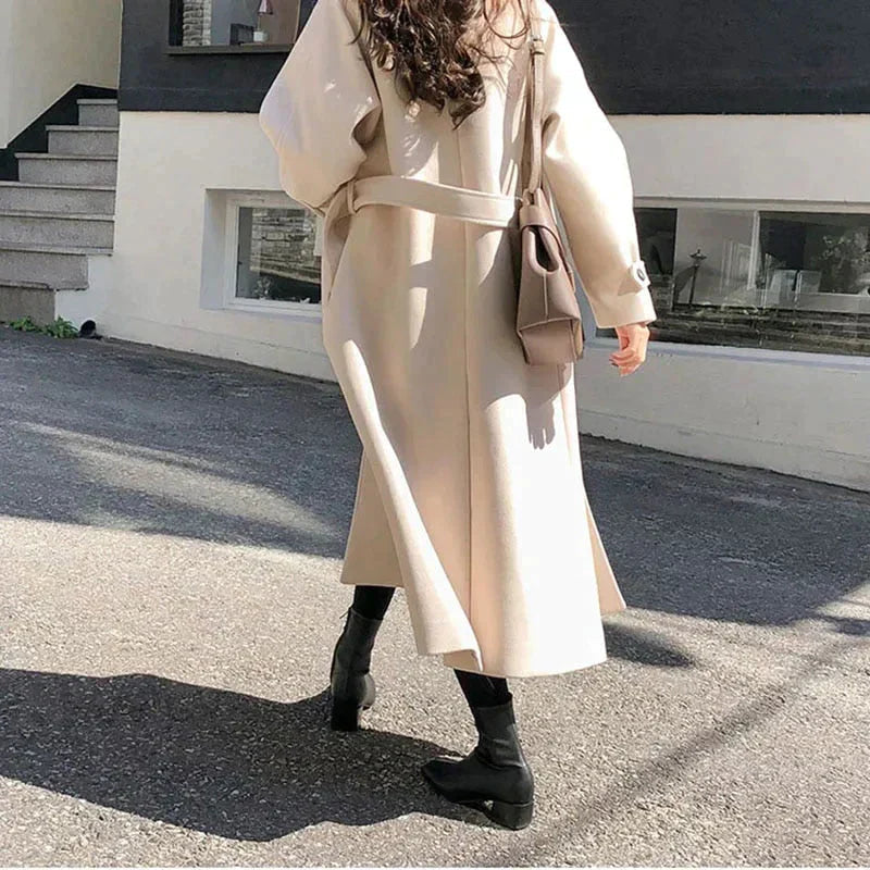 ELIZA - WOMEN’S LONG COAT WITH FLOWING HEMLINE