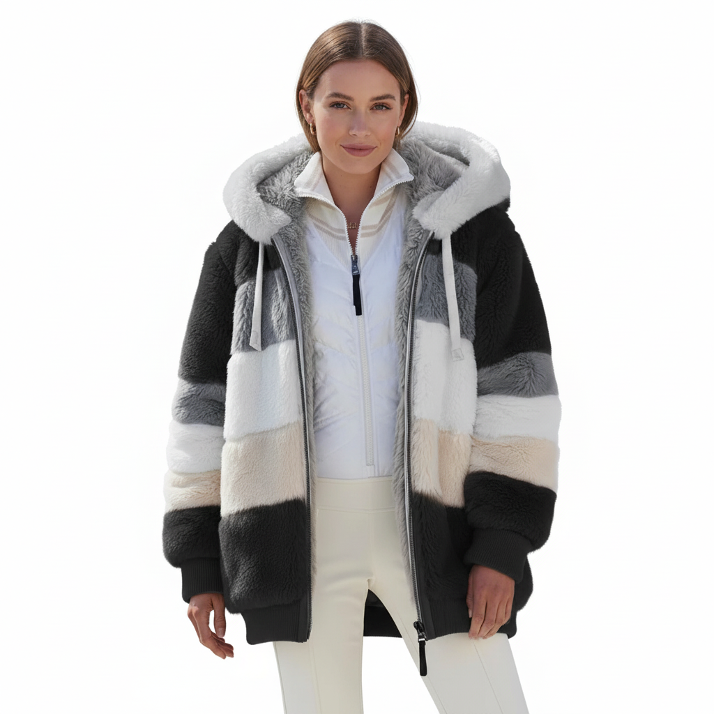 NOVA - PATCHWORK TEDDY COAT