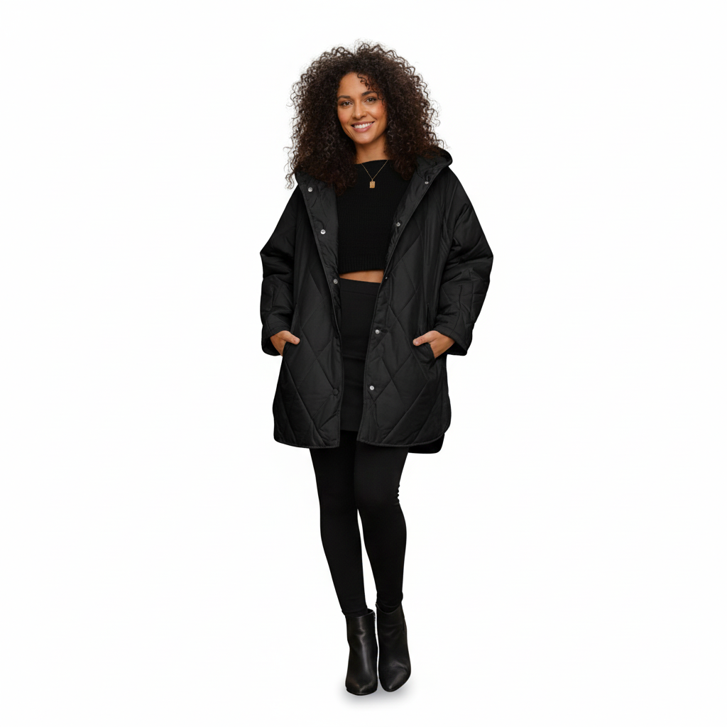 LEANOR - QUILTED HOODED COAT