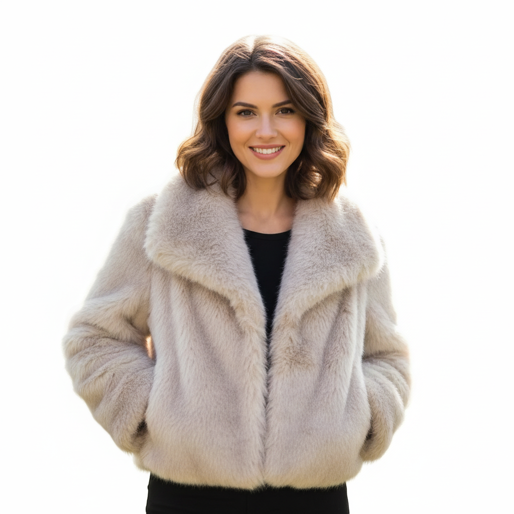 Eva Faux Fur Coat –  Warm Fluffy Jacket