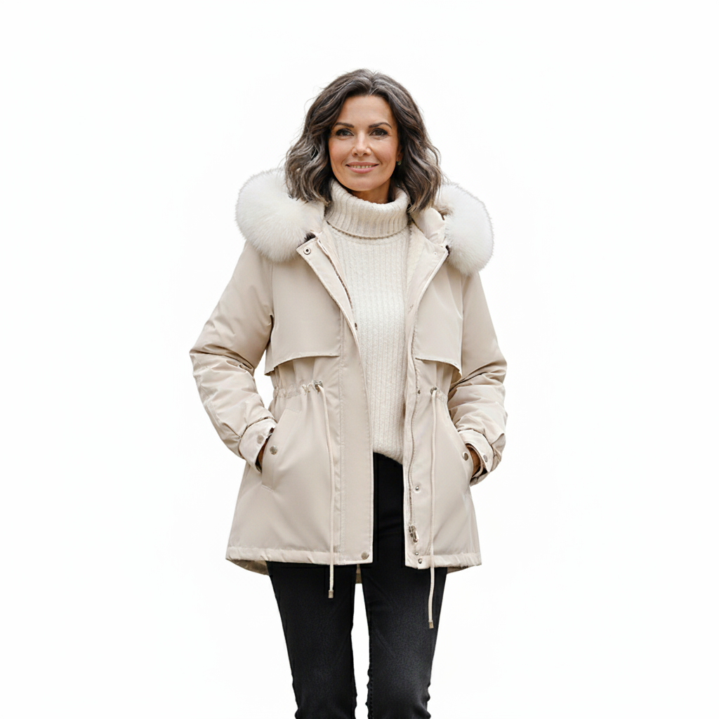 SELENE - WOMEN’S V-NECK JACKET WITH BELTED WAIST