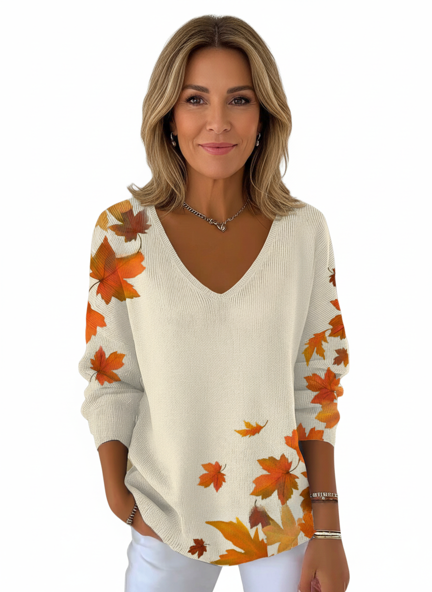 ELONORA | V-NECK KNIT JUMPER