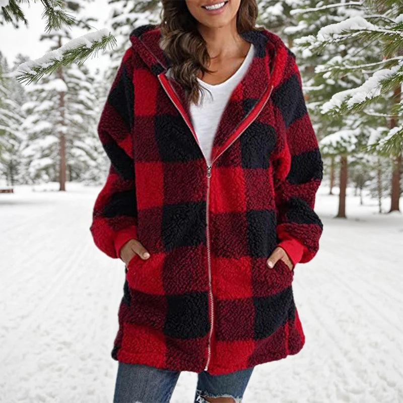 ZOE | WINTER WARM HOODED PATCHWORK JACKET