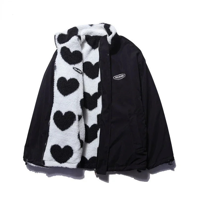 CAROLA – REVERSIBLE HEART-PRINT COMFORT JACKET
