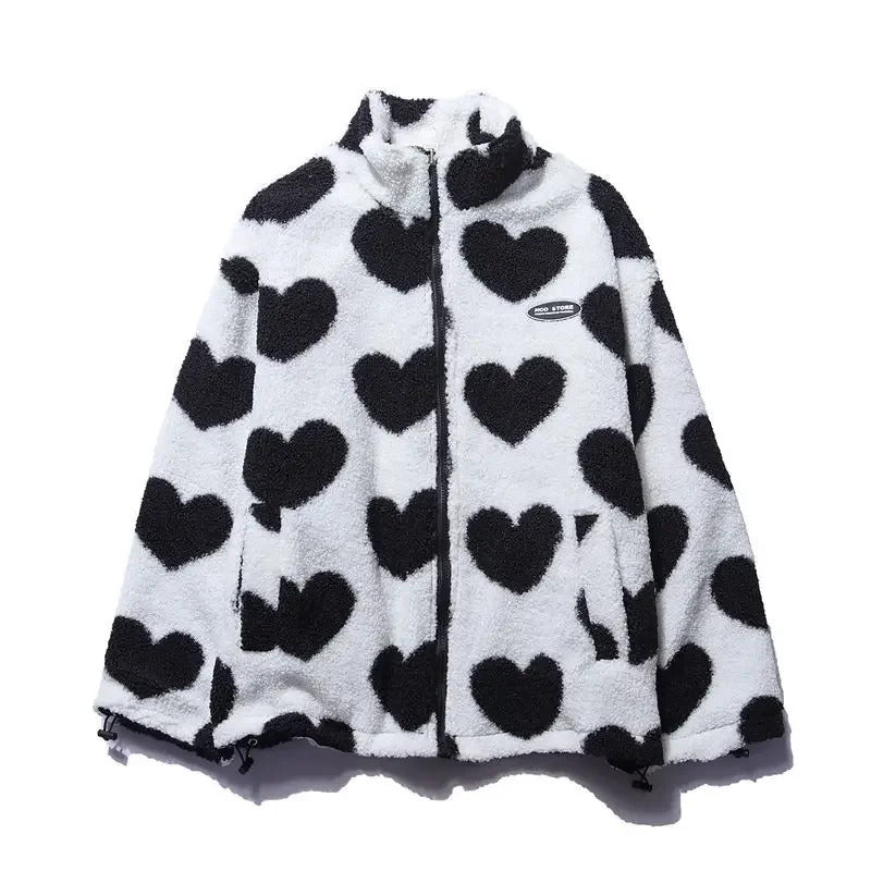 CAROLA – REVERSIBLE HEART-PRINT COMFORT JACKET
