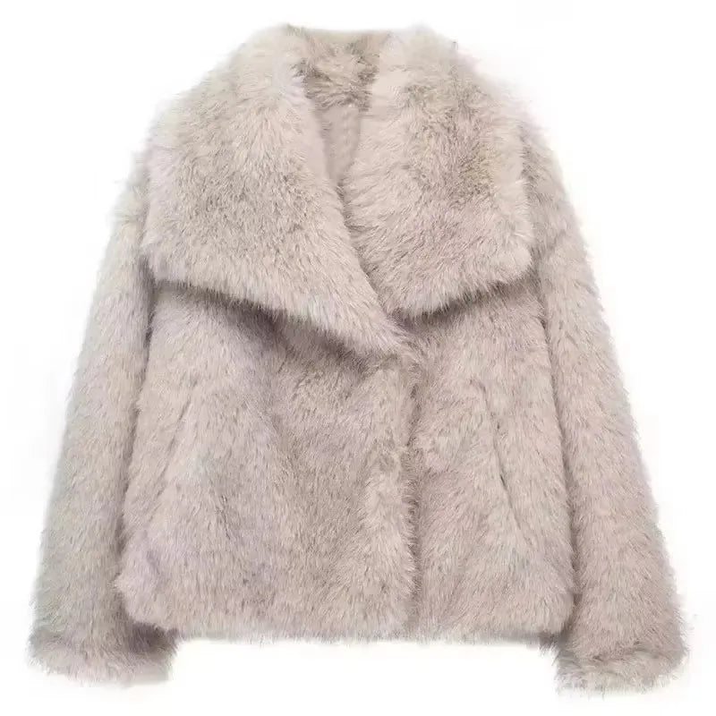 Eva Faux Fur Coat –  Warm Fluffy Jacket