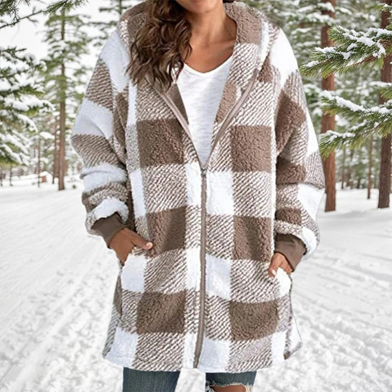 ZOE | WINTER WARM HOODED PATCHWORK JACKET