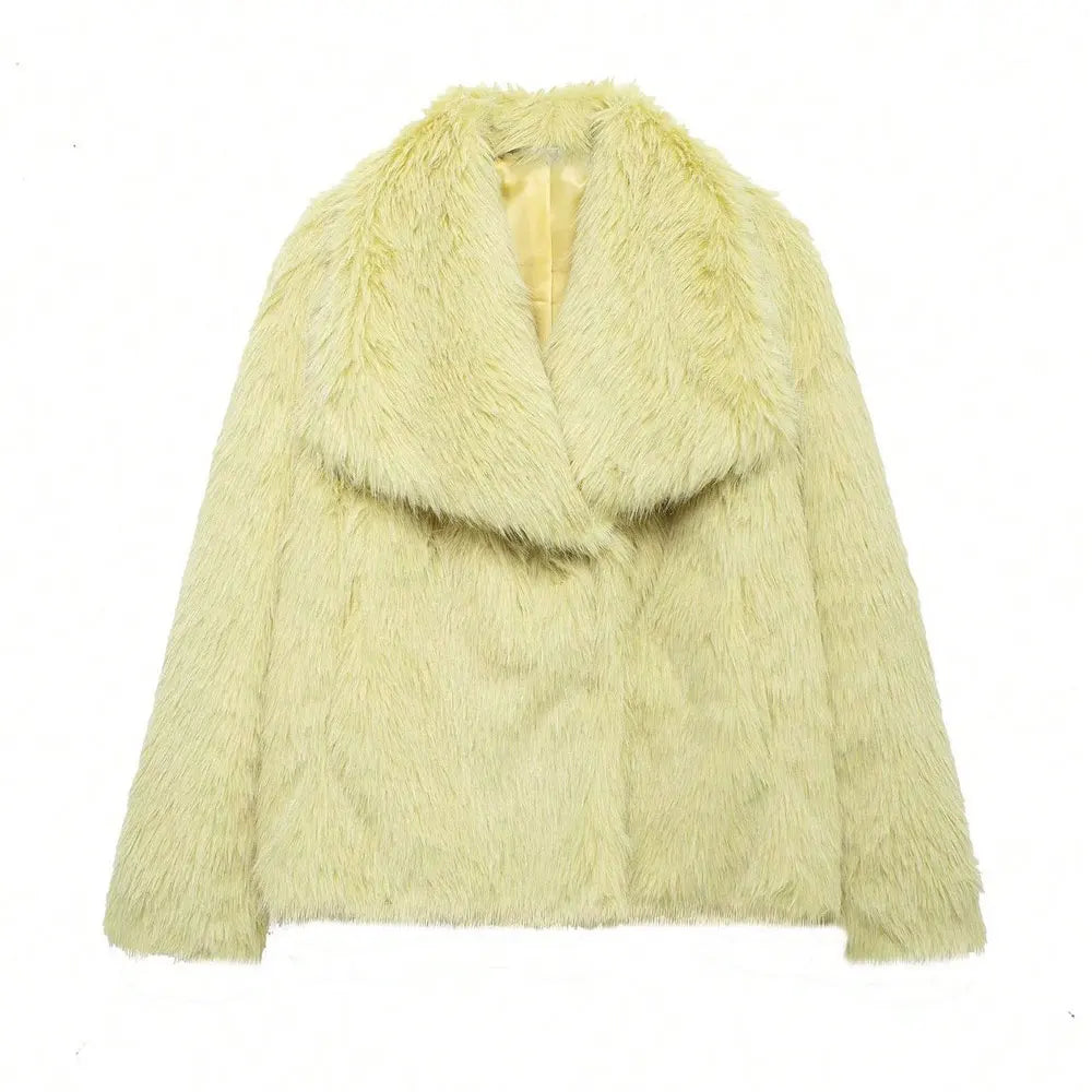 Eva Faux Fur Coat –  Warm Fluffy Jacket
