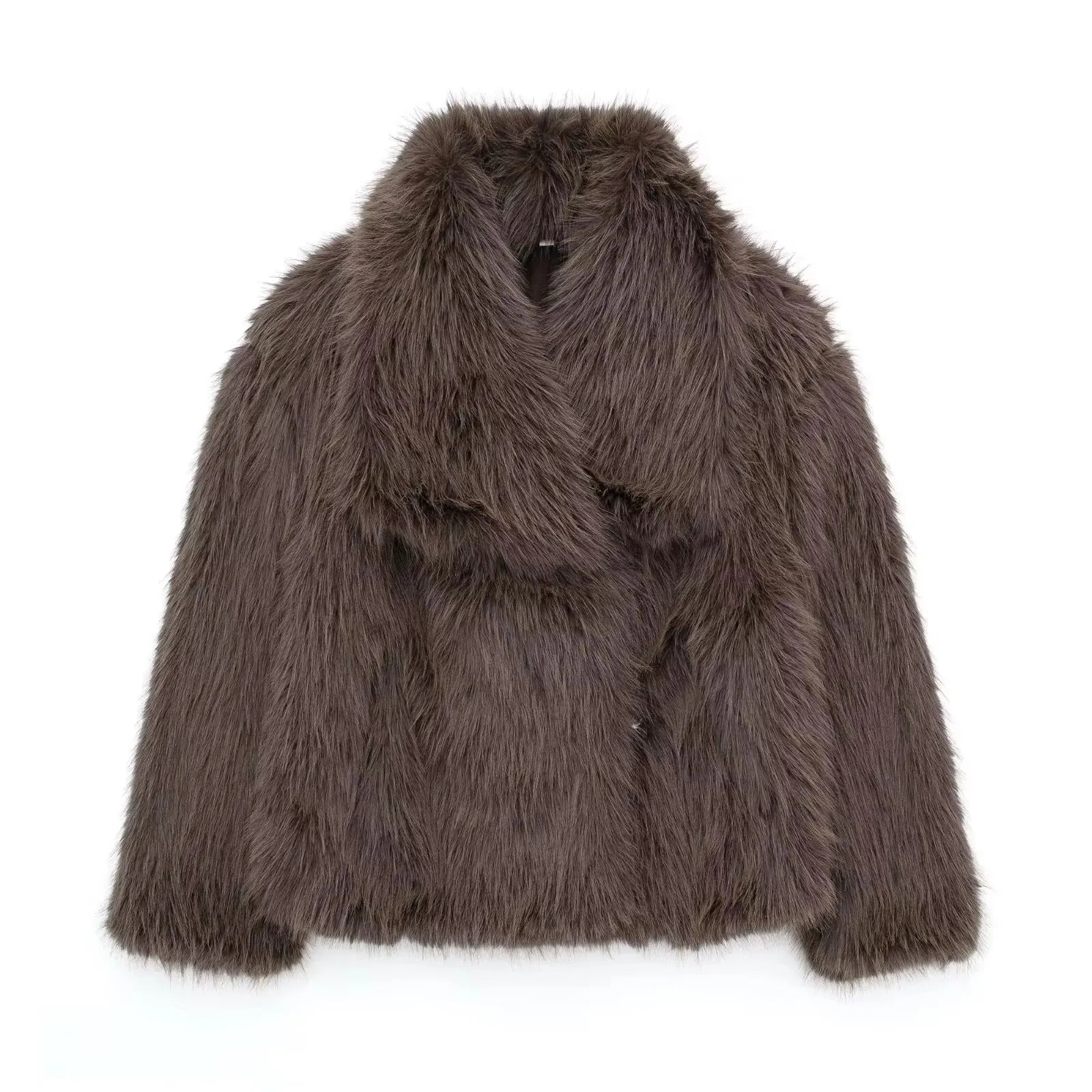 Eva Faux Fur Coat –  Warm Fluffy Jacket