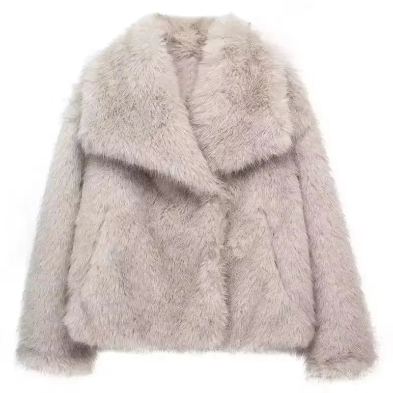 Eva Faux Fur Coat –  Warm Fluffy Jacket
