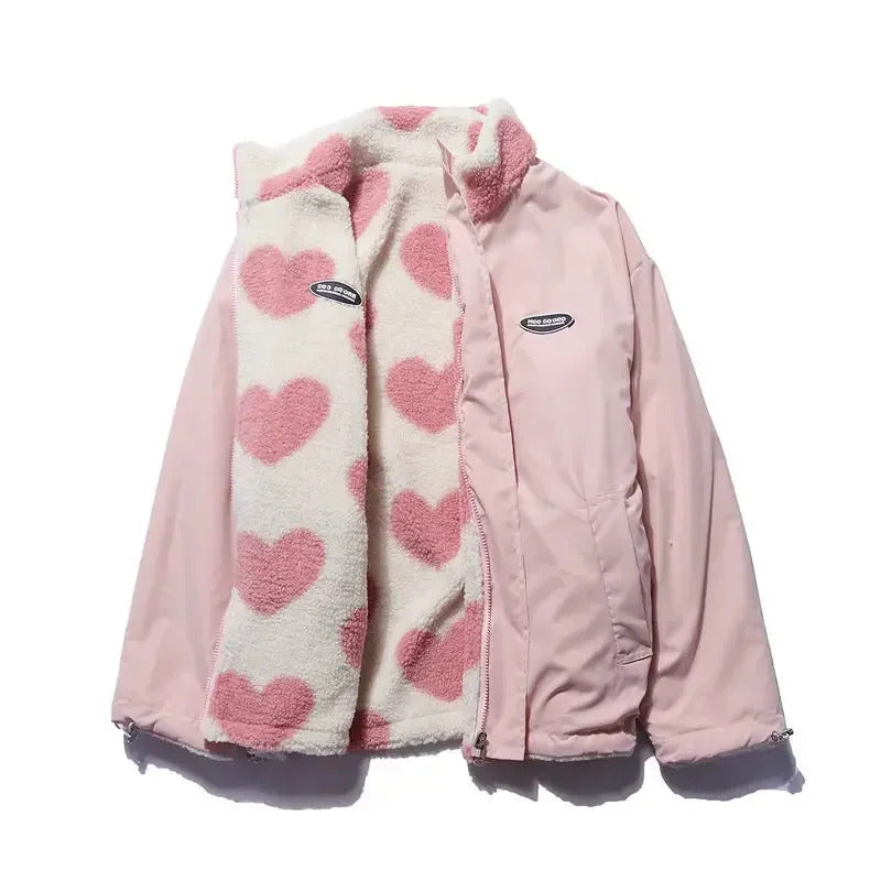 CAROLA – REVERSIBLE HEART-PRINT COMFORT JACKET