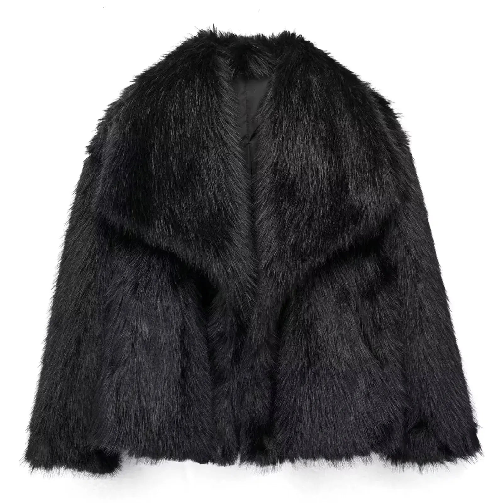 Eva Faux Fur Coat –  Warm Fluffy Jacket