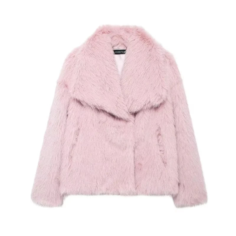 Eva Faux Fur Coat –  Warm Fluffy Jacket