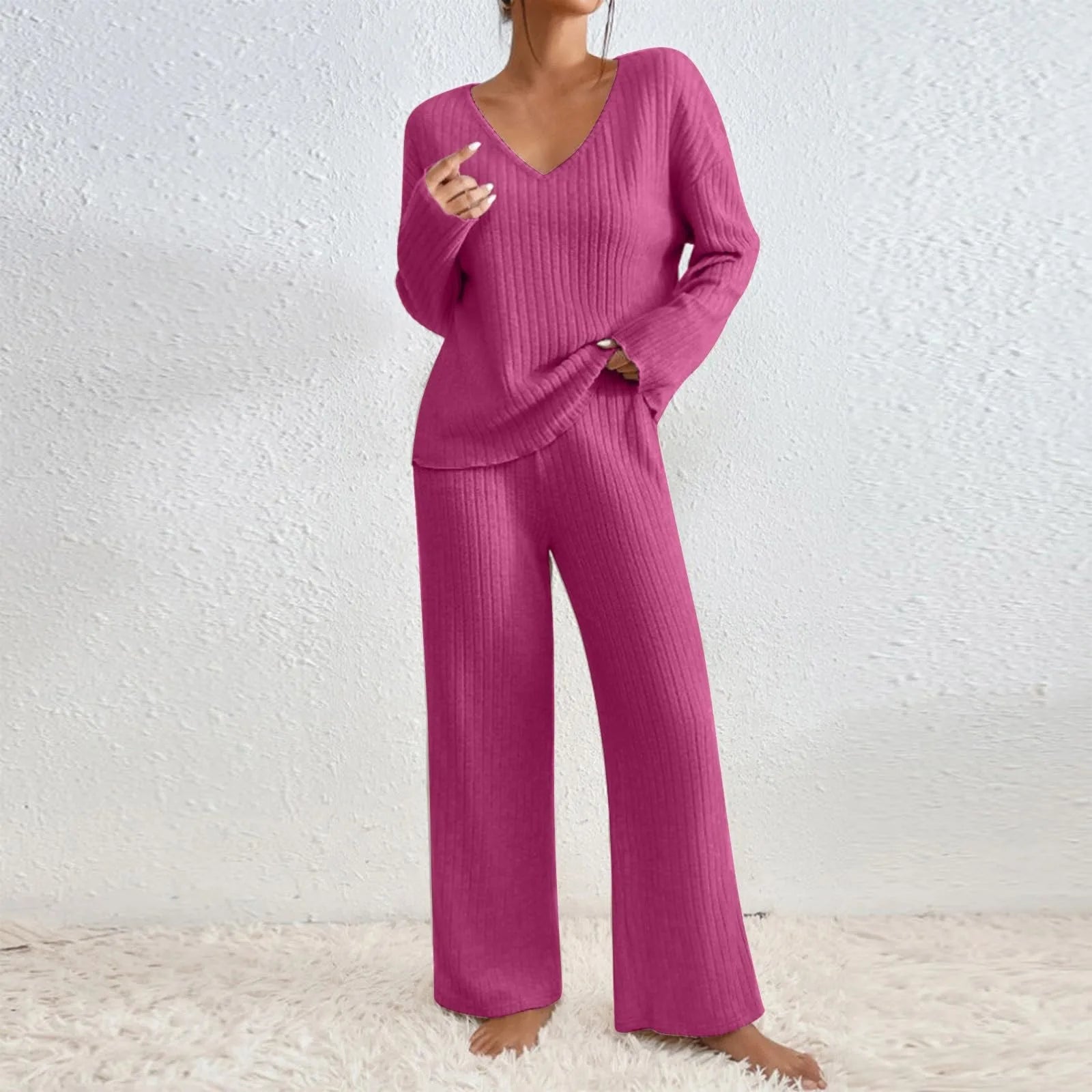 KAIA – RIBBED KNIT LOUNGE SET