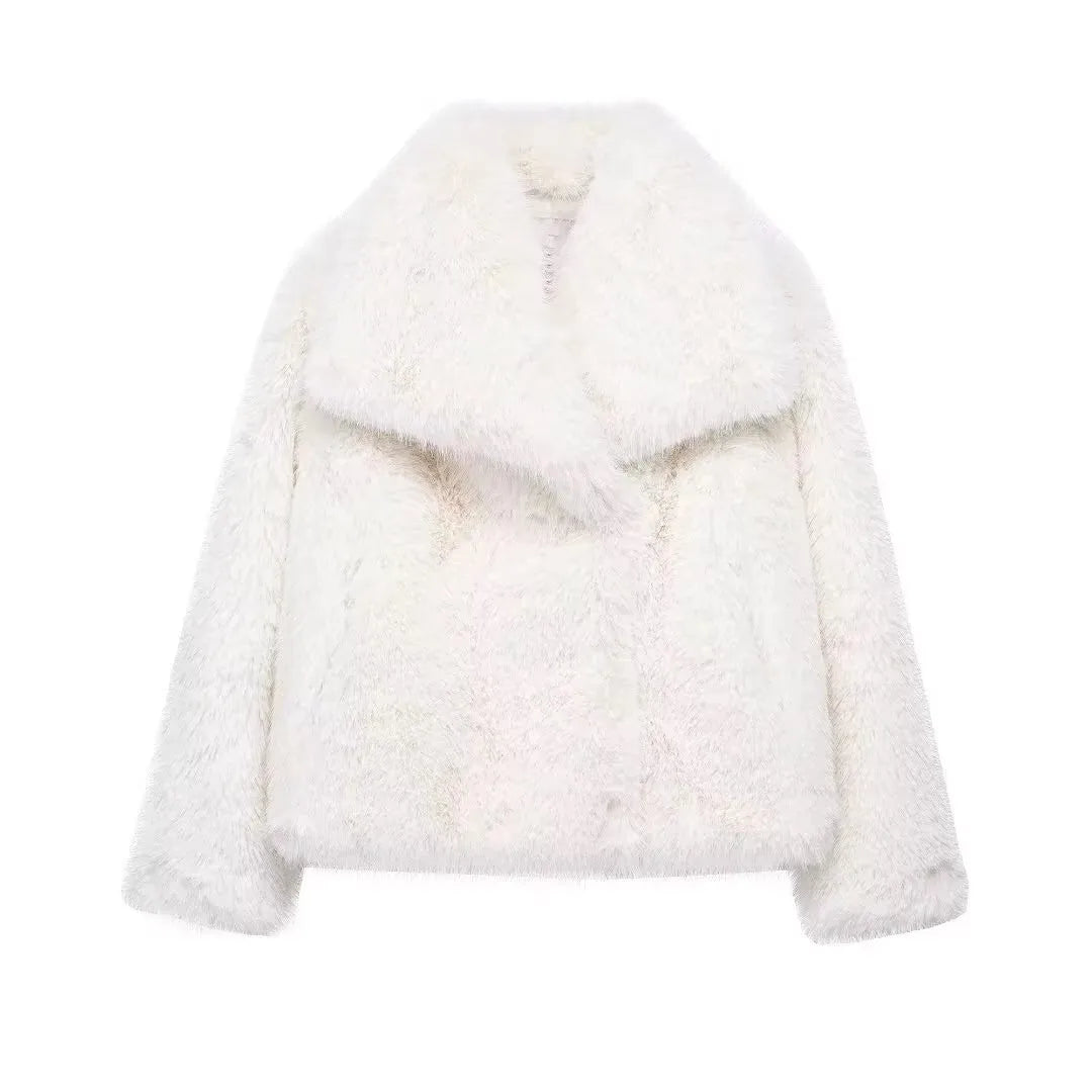 Eva Faux Fur Coat –  Warm Fluffy Jacket