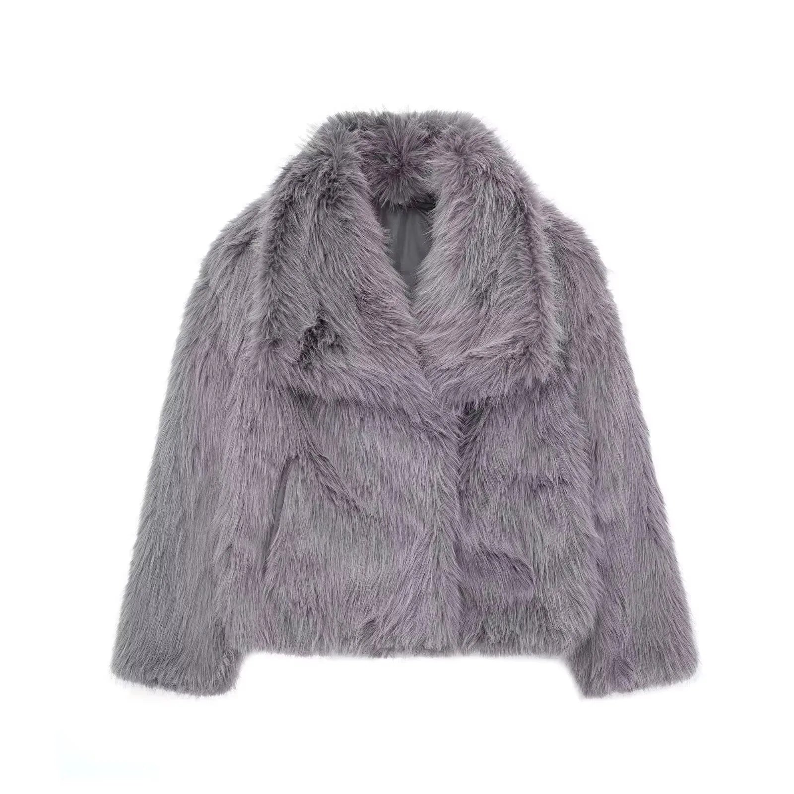 Eva Faux Fur Coat –  Warm Fluffy Jacket
