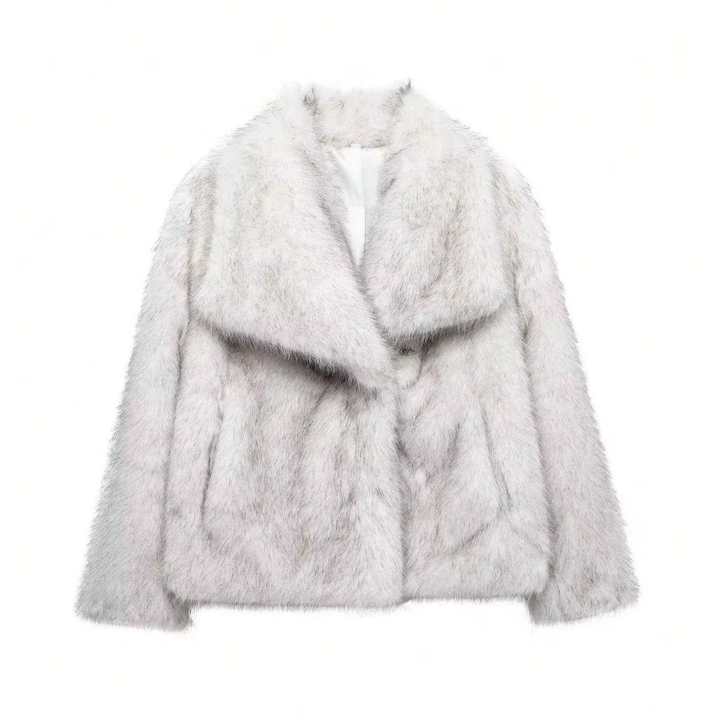 Eva Faux Fur Coat –  Warm Fluffy Jacket