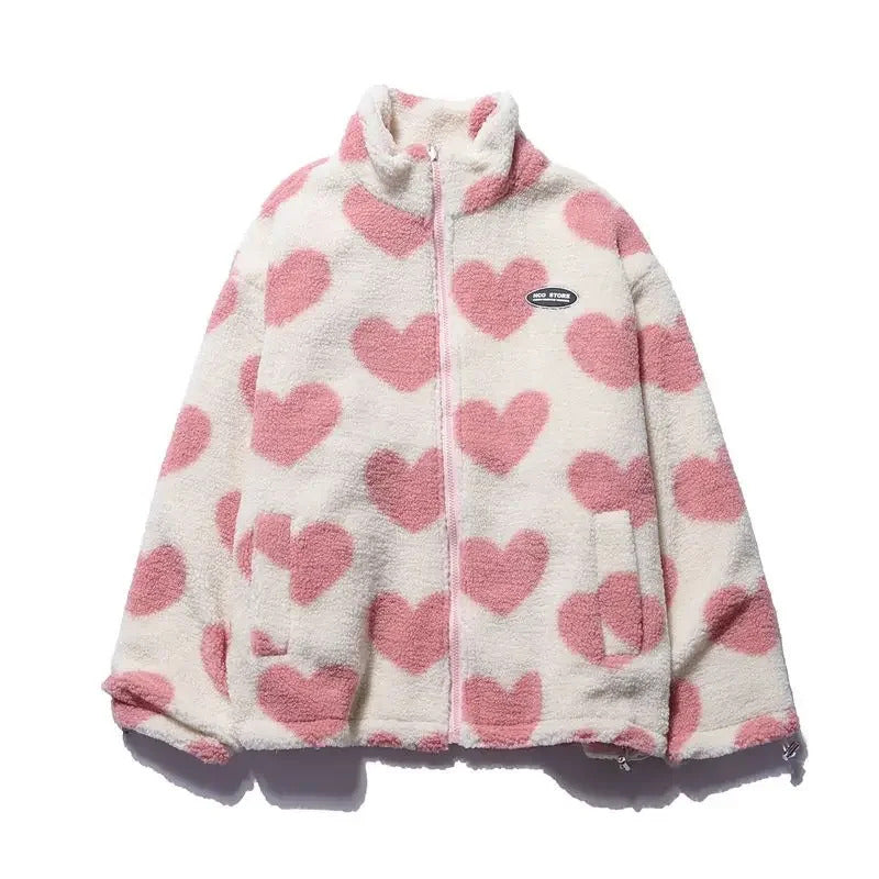 CAROLA – REVERSIBLE HEART-PRINT COMFORT JACKET