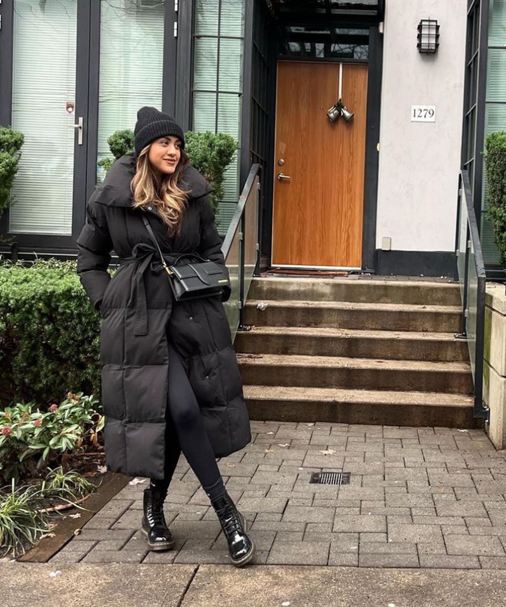 HARPER - WOMEN’S OVERSIZED PARKA WITH BELT IN BLACK