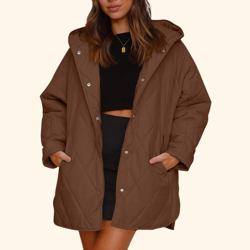 LEANOR - QUILTED HOODED COAT